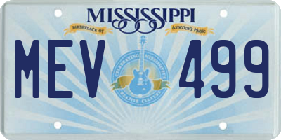MS license plate MEV499