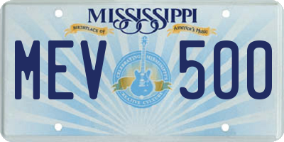 MS license plate MEV500