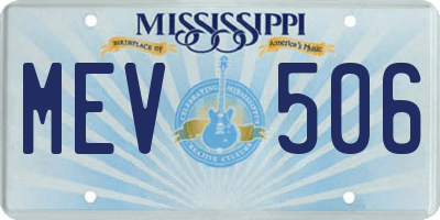 MS license plate MEV506
