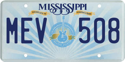 MS license plate MEV508
