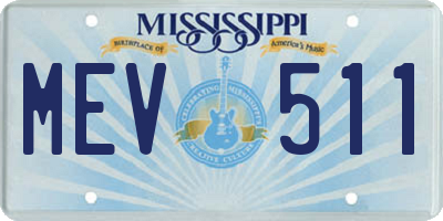 MS license plate MEV511