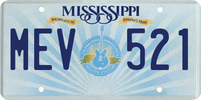 MS license plate MEV521