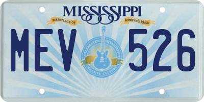 MS license plate MEV526