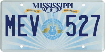 MS license plate MEV527