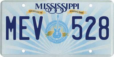 MS license plate MEV528