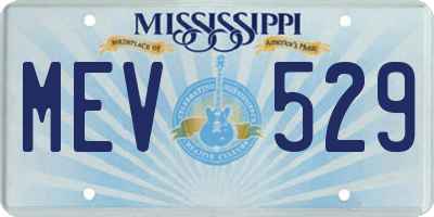 MS license plate MEV529