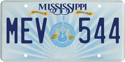 MS license plate MEV544