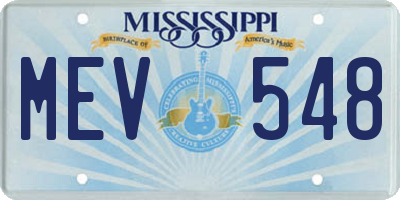 MS license plate MEV548
