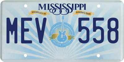 MS license plate MEV558