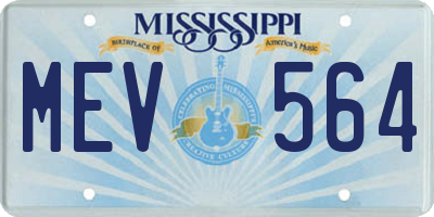 MS license plate MEV564