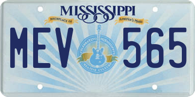 MS license plate MEV565