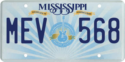 MS license plate MEV568