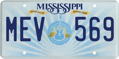 MS license plate MEV569