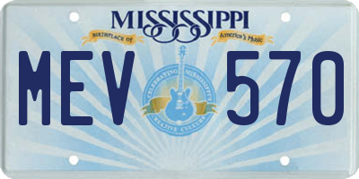 MS license plate MEV570