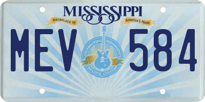 MS license plate MEV584