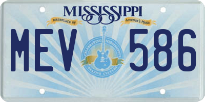 MS license plate MEV586