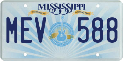 MS license plate MEV588
