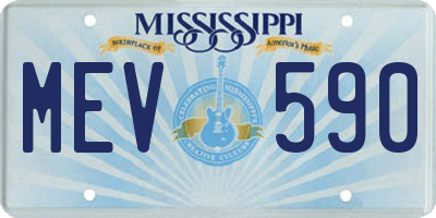 MS license plate MEV590