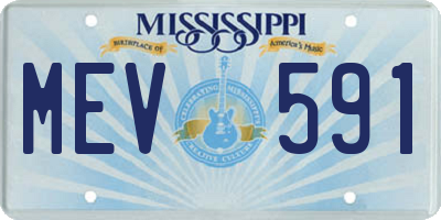 MS license plate MEV591