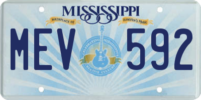 MS license plate MEV592