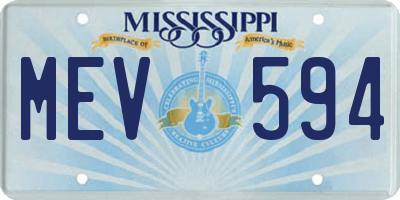 MS license plate MEV594