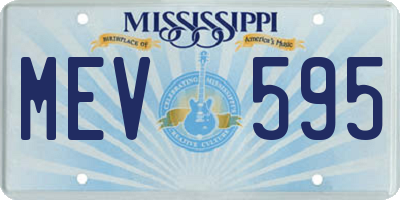 MS license plate MEV595