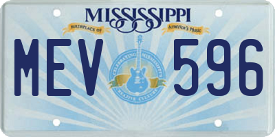 MS license plate MEV596