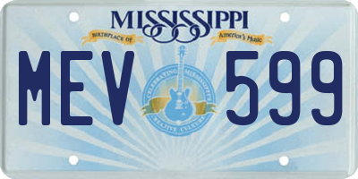 MS license plate MEV599