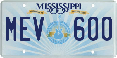 MS license plate MEV600