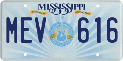 MS license plate MEV616