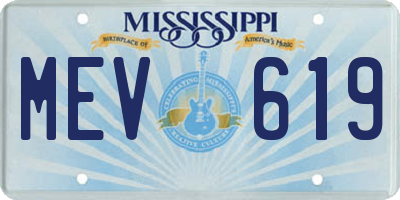 MS license plate MEV619