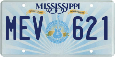 MS license plate MEV621