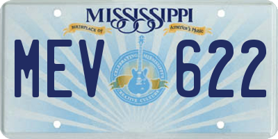 MS license plate MEV622