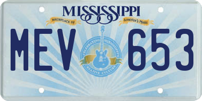 MS license plate MEV653