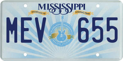 MS license plate MEV655