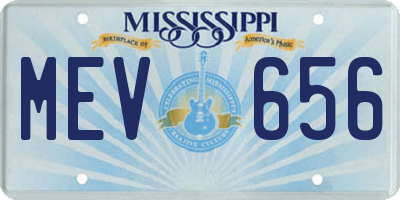 MS license plate MEV656