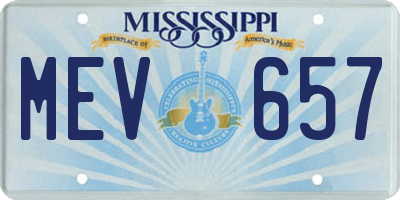 MS license plate MEV657