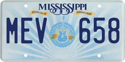 MS license plate MEV658
