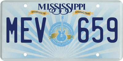 MS license plate MEV659