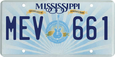 MS license plate MEV661