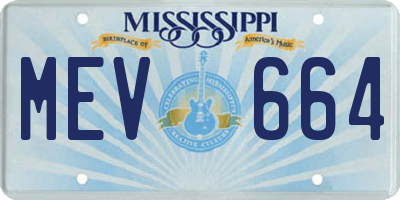 MS license plate MEV664