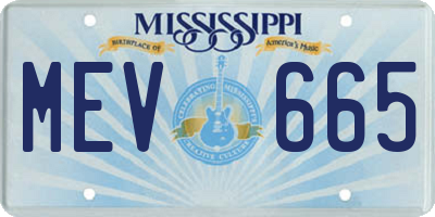 MS license plate MEV665