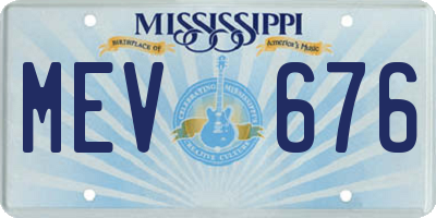 MS license plate MEV676