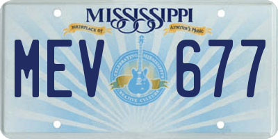 MS license plate MEV677