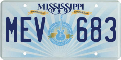 MS license plate MEV683