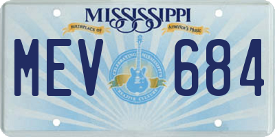 MS license plate MEV684