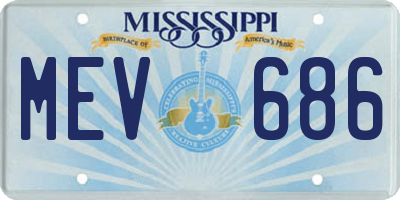 MS license plate MEV686