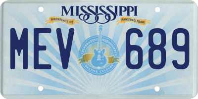 MS license plate MEV689