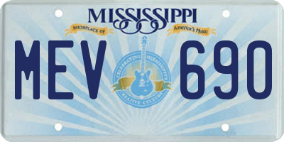 MS license plate MEV690