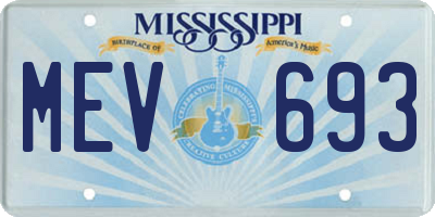 MS license plate MEV693
